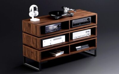 Lagom Studio Karlstad 6 Space Amp Rack – Hi fi Rack – American Black Walnut